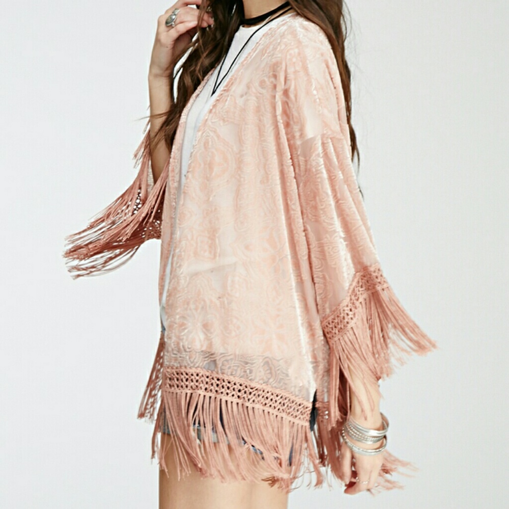 Forever 21 Velvet Burnout Kimono